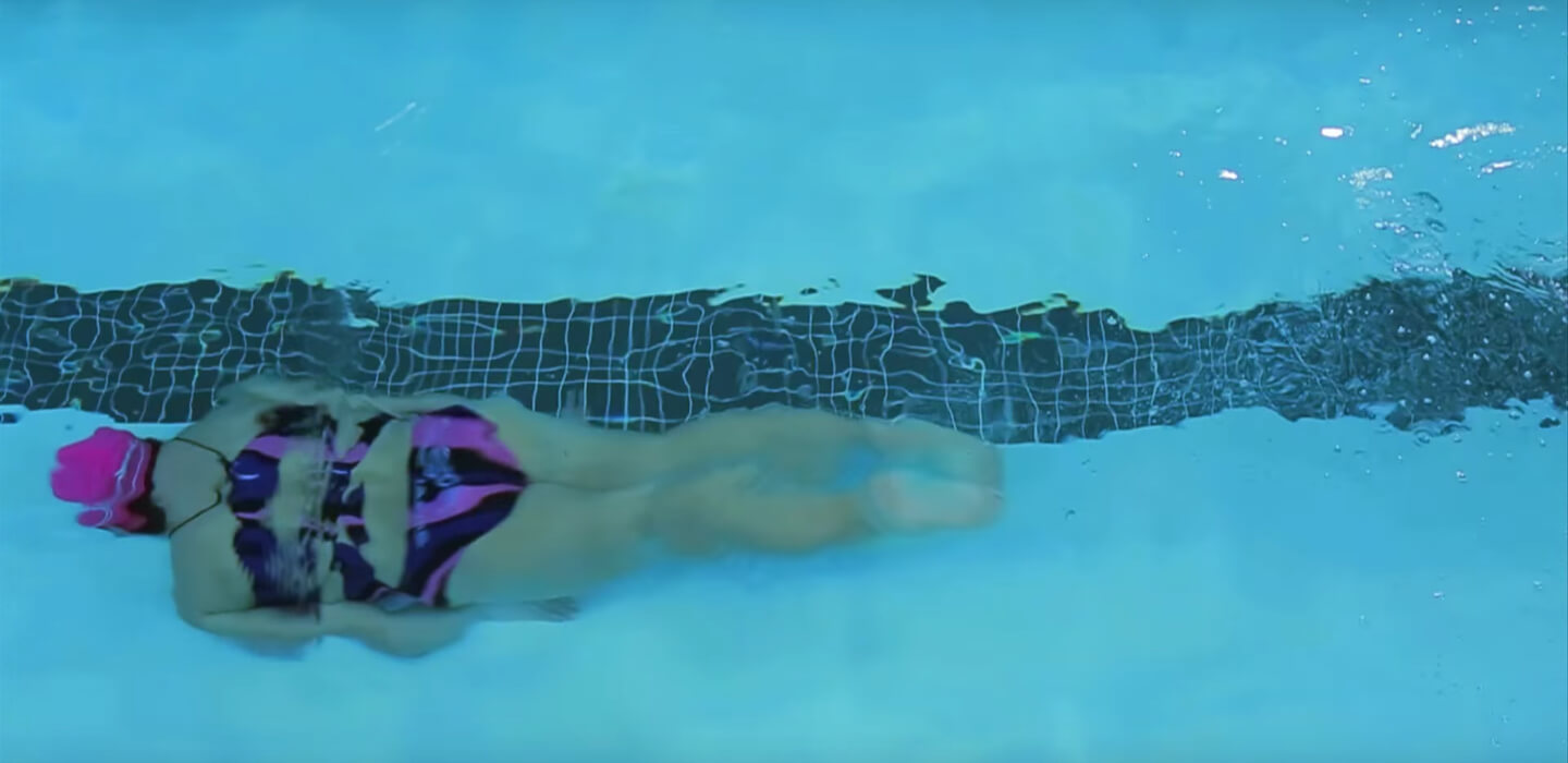 A swimmer under the water